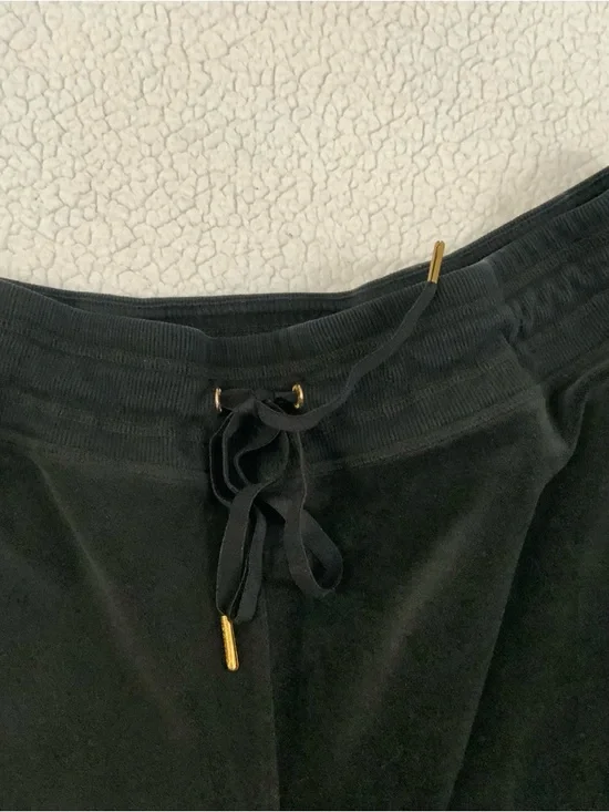 Calvin Klein Velour Pants Women's 1X Black Pull On Elastic Waist Comfy Wide Leg - Picture 16 of 16